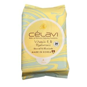 Celavi Vitamin E Hyaluronic Acid 30 Makeup Remover Cleansing Wipes Towelettes